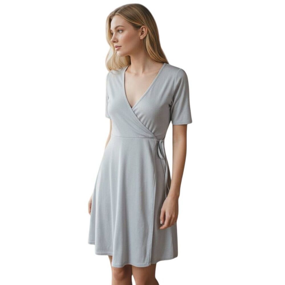 DAISY STREET GRAY WRAP DRESS SZ.10 EUC.